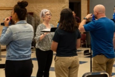 Emily Gurwitz doing flute professional development